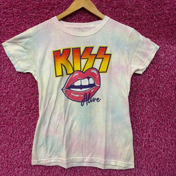 Kiss Alive Womens Rock Tie Dye Tshirt Size Large - Picture 1 of 4
